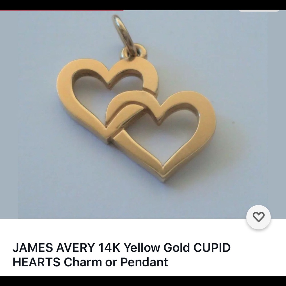 James Avery Cupid’s Hearts Charm Pendant 14k Gold